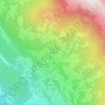 Topografisk kort Mooswald, højde, terræn