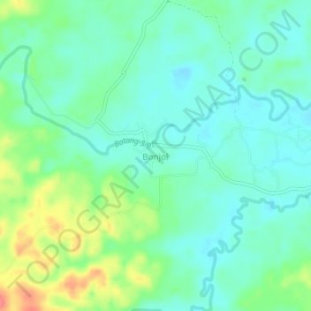 Topografisk kort Bonjol, højde, terræn