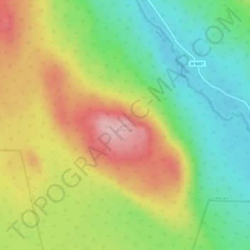 Topografisk kort Tjåberget, højde, terræn