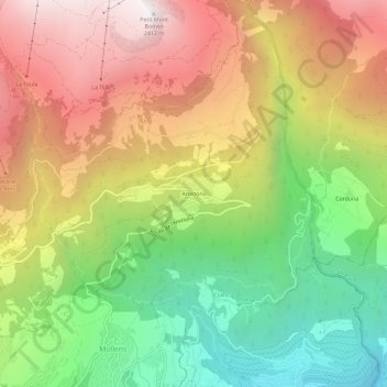 Topografisk kort Aminona, højde, terræn