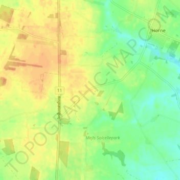 Topografisk kort Stundsig, højde, terræn