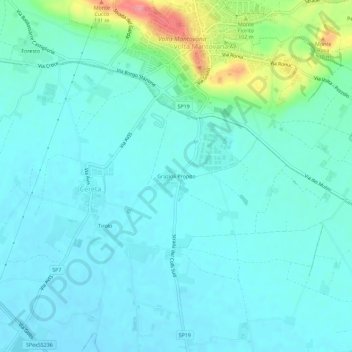 Topografisk kort Grazioli Propito, højde, terræn