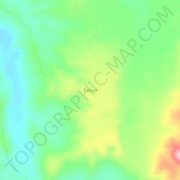 Topografisk kort Betue, højde, terræn