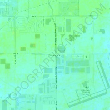Topografisk kort Pleasant Acres, højde, terræn