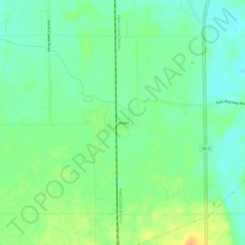 Topografisk kort Cowan, højde, terræn