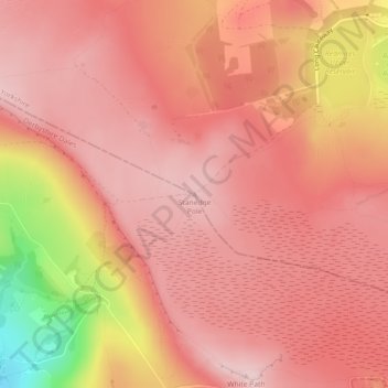 Topografisk kort Stanedge Pole, højde, terræn