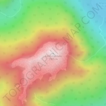 Topografisk kort Cerro Cantala, højde, terræn