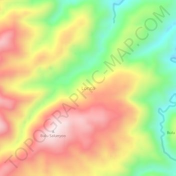 Topografisk kort Lonca, højde, terræn