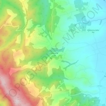 Topografisk kort Castelbuono, højde, terræn