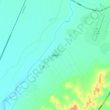 Topografisk kort Yemin, højde, terræn