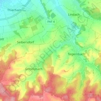 Topografisk kort Wasenstatt, højde, terræn