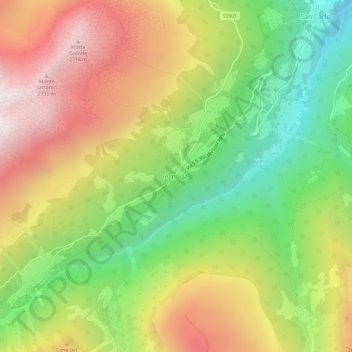 Topografisk kort Arnoga, højde, terræn
