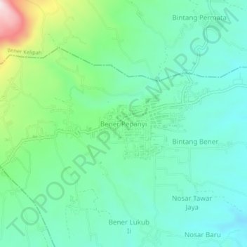Topografisk kort Bener Pepanyi, højde, terræn