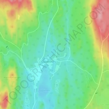 Topografisk kort Hyttan, højde, terræn
