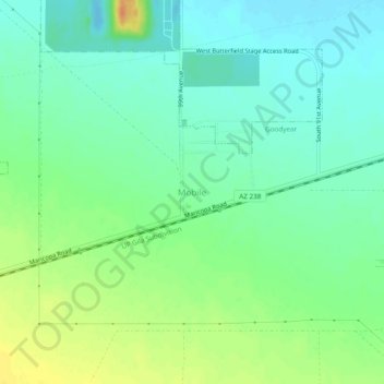 Topografisk kort Mobile, højde, terræn