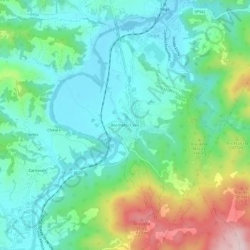 Topografisk kort Rocchetta Cairo, højde, terræn
