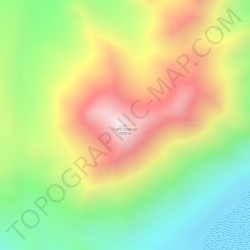 Topografisk kort Cerro Chibinar, højde, terræn