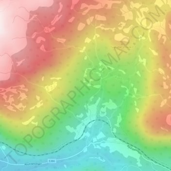 Topografisk kort Florane, højde, terræn