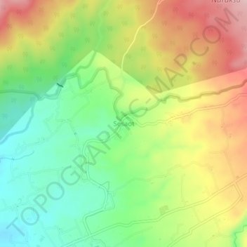 Topografisk kort Sesaot, højde, terræn