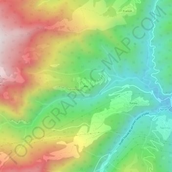 Topografisk kort Alvi, højde, terræn