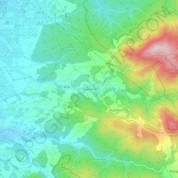 Topografisk kort Limoncino, højde, terræn