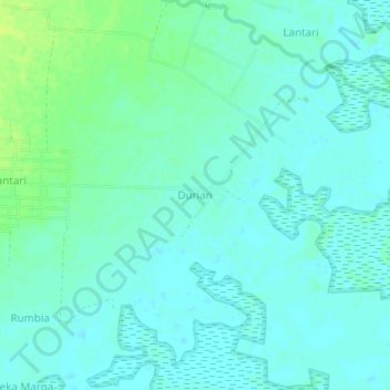 Topografisk kort Durian, højde, terræn