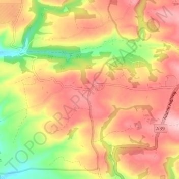 Topografisk kort Stibb, højde, terræn
