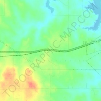 Topografisk kort Fallon, højde, terræn