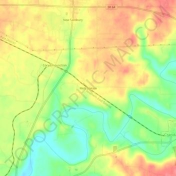 Topografisk kort Mott Station, højde, terræn