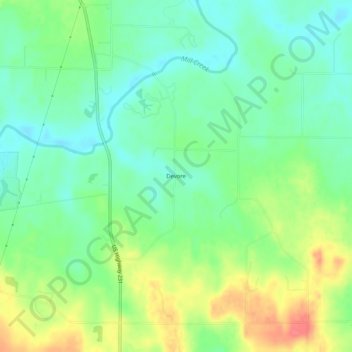 Topografisk kort Devore, højde, terræn