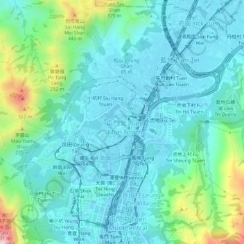 Topografisk kort Kei Lun Wai, højde, terræn