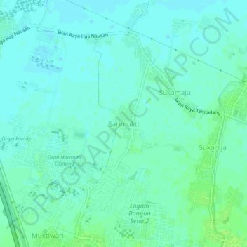 Topografisk kort Sarimukti, højde, terræn