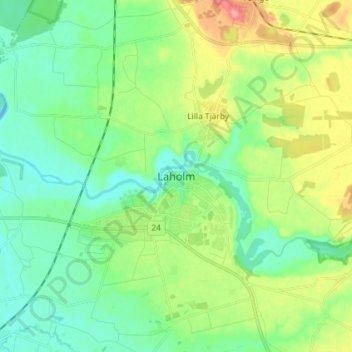 Topografisk kort Laholm, højde, terræn