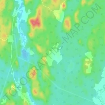 Topografisk kort Karsbo, højde, terræn