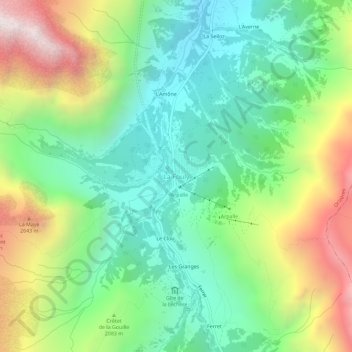 Topografisk kort La Fouly, højde, terræn