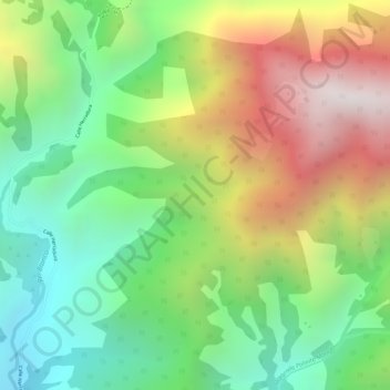 Topografisk kort Cordillera de Talamanca, højde, terræn