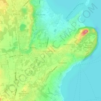 Topografisk kort Solarolo, højde, terræn
