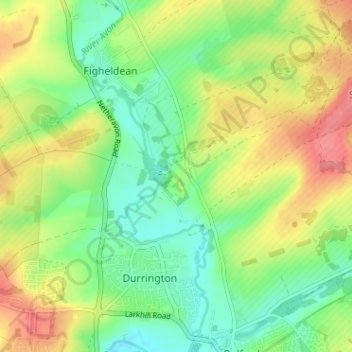 Topografisk kort Brigmerston, højde, terræn