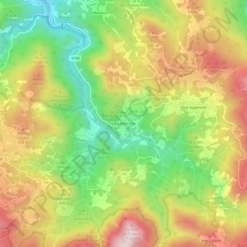 Topografisk kort Vara Inferiore, højde, terræn