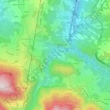 Topografisk kort Setta di Sotto, højde, terræn