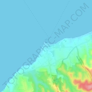 Topografisk kort Mastichari, højde, terræn