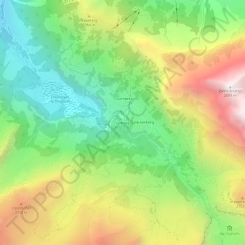 Topografisk kort Griesalp, højde, terræn