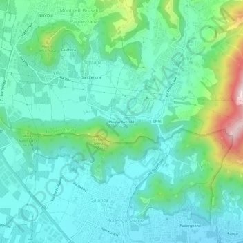 Topografisk kort Maglio Averoldi, højde, terræn