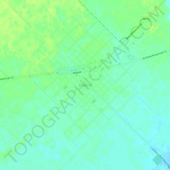 Topografisk kort Oriente, højde, terræn