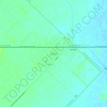 Topografisk kort Castilla, højde, terræn