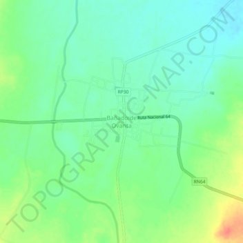 Topografisk kort Bañado de Ovanta, højde, terræn