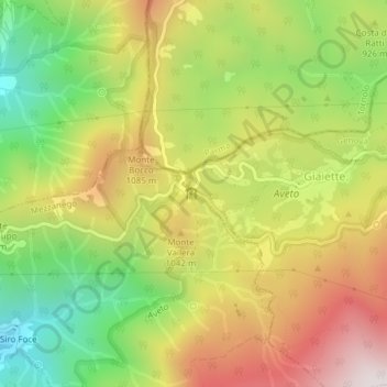 Topografisk kort Passo del Bocco, højde, terræn