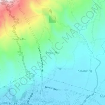 Topografisk kort Bonto Rita, højde, terræn