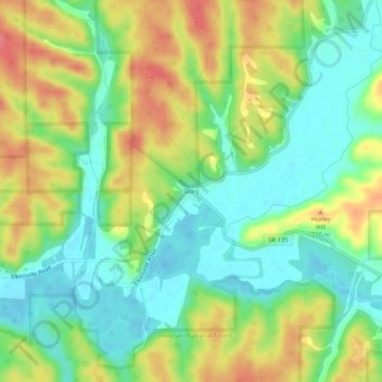 Topografisk kort Story, højde, terræn