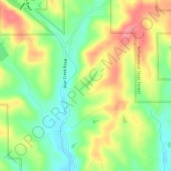 Topografisk kort Kirkofer Lake Dam, højde, terræn